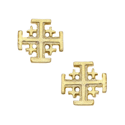 Anbinder Jewelry Two-Tone 14K Gold Classic Jerusalem Cross with 5 Diamonds,  Christian Jewelry | My Jerusalem Store